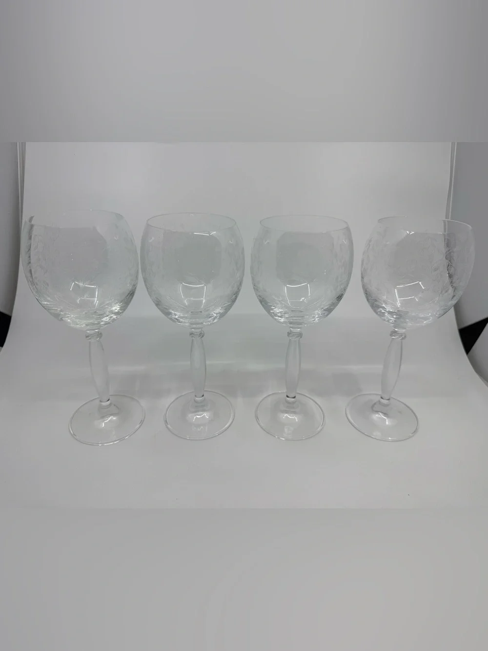 Pier 1  Eliza Etched Wine Glasses Set Of 4